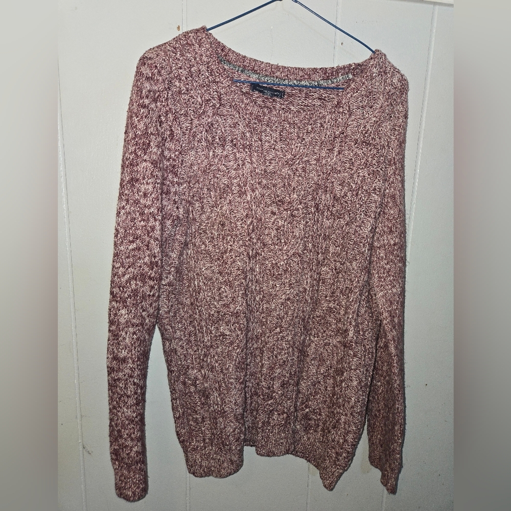 Tommy Hilfiger Womens Sweater Pink Burgundy Long Sleeve Knit